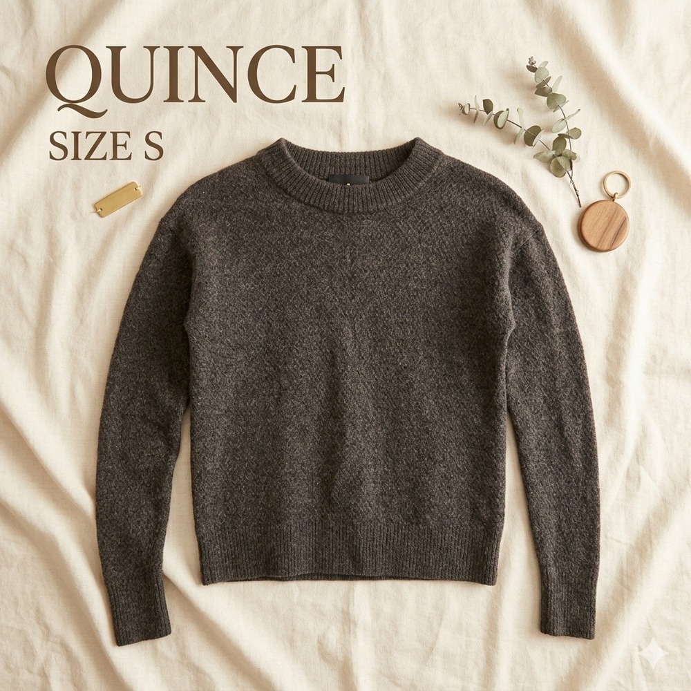 Quince Soft Wool Alpaca Blend Knit Crewneck Sweater Gray Women's Size S